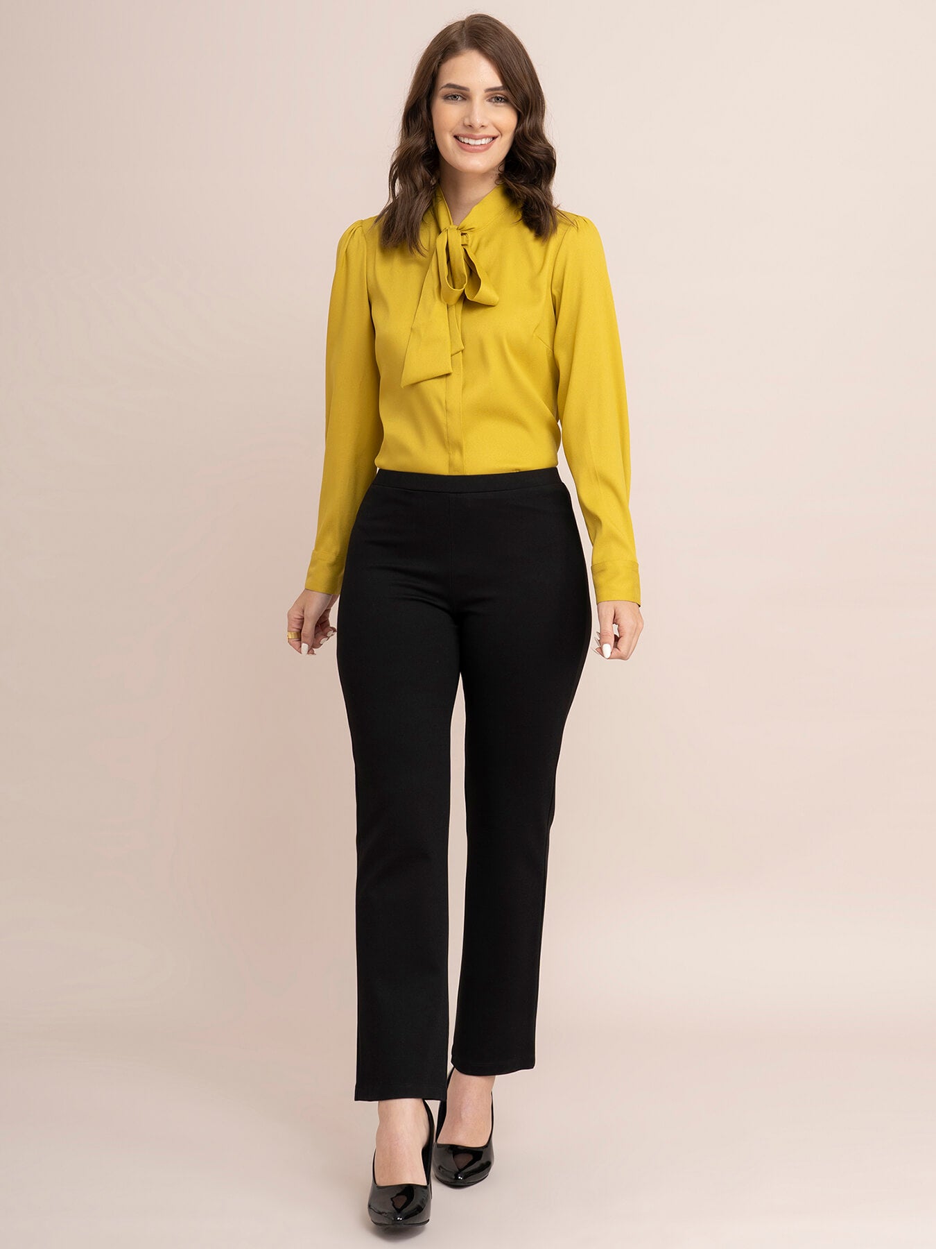 Tie Up Neck Top - Acid Green| Formal Tops
