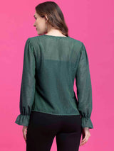 V-Neck Top - Sap Green