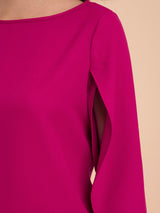 Tulip Sleeves Top - Fuchsia