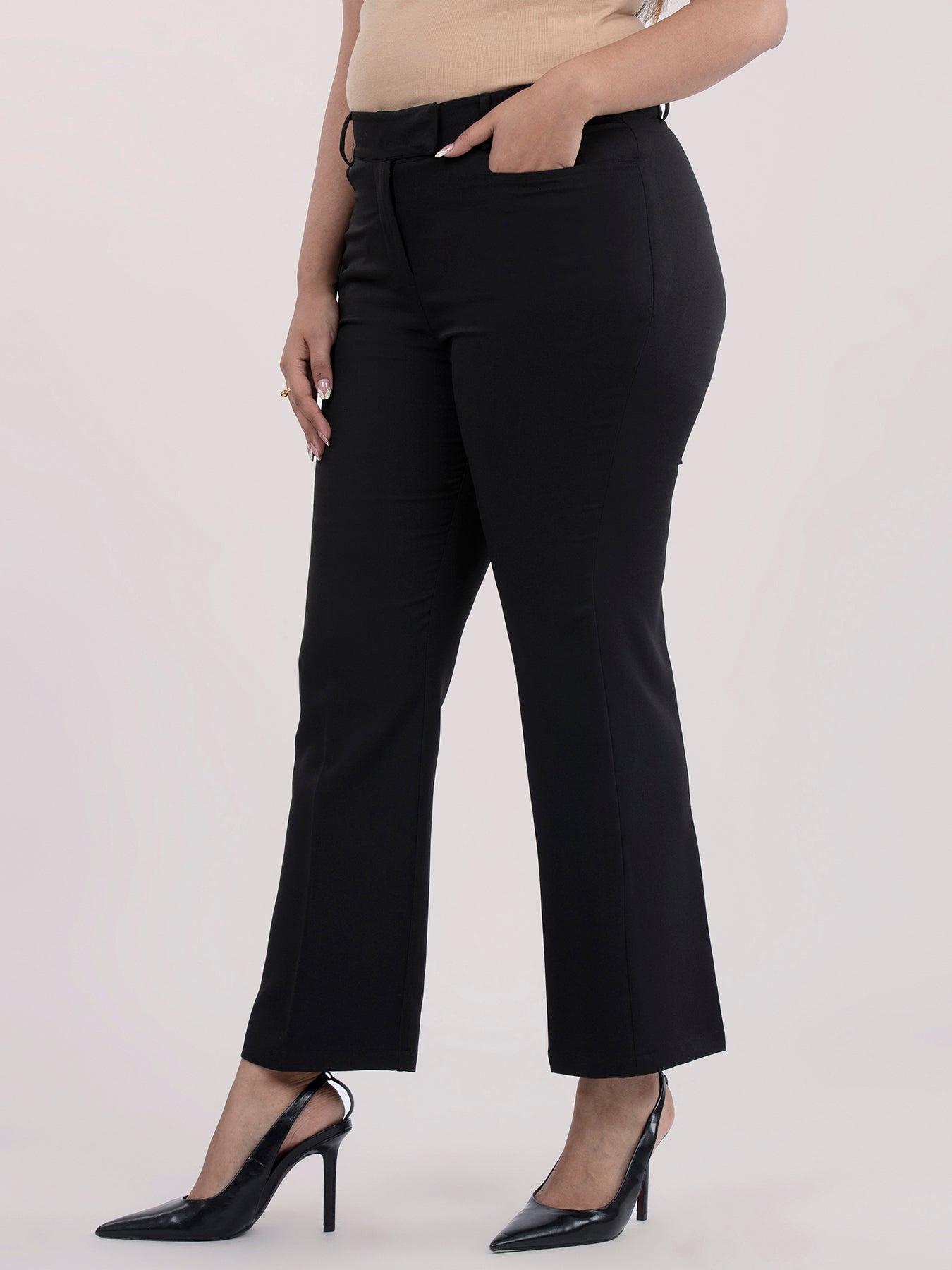 High Waist Pants - Black| Formal Trousers