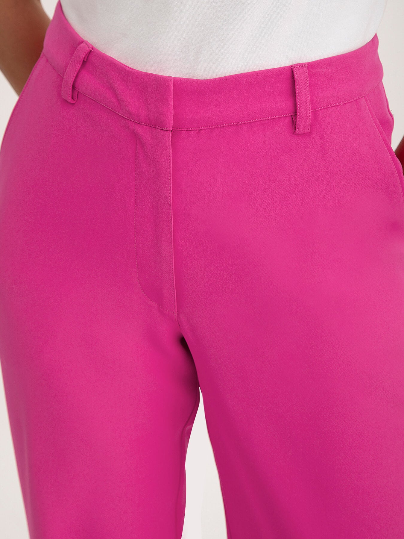 Straight Fit Trousers - Fuchsia