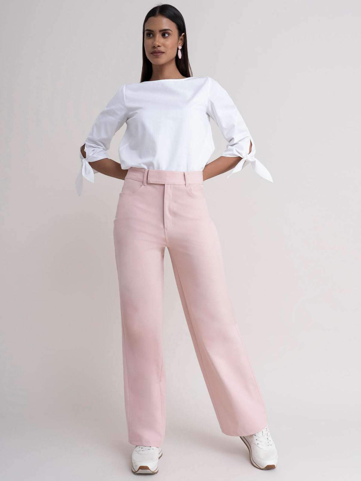 Wide Leg Trousers - Pink| Formal Trousers