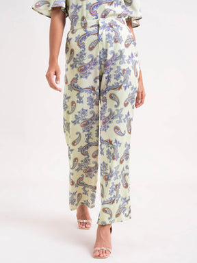 Paisley Wide Leg Trousers| Formal Trousers