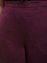 Satin Wide Legged Trousers - Maroon