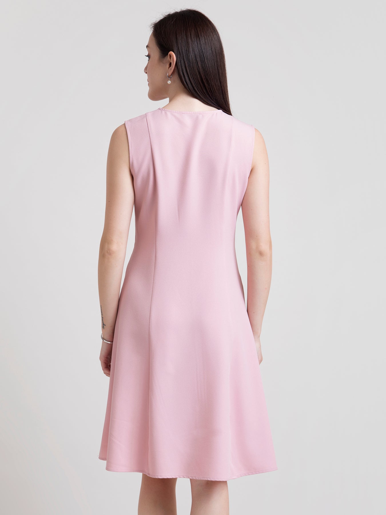 V Neck A Line Dress - Baby Pink| Formal Dresses