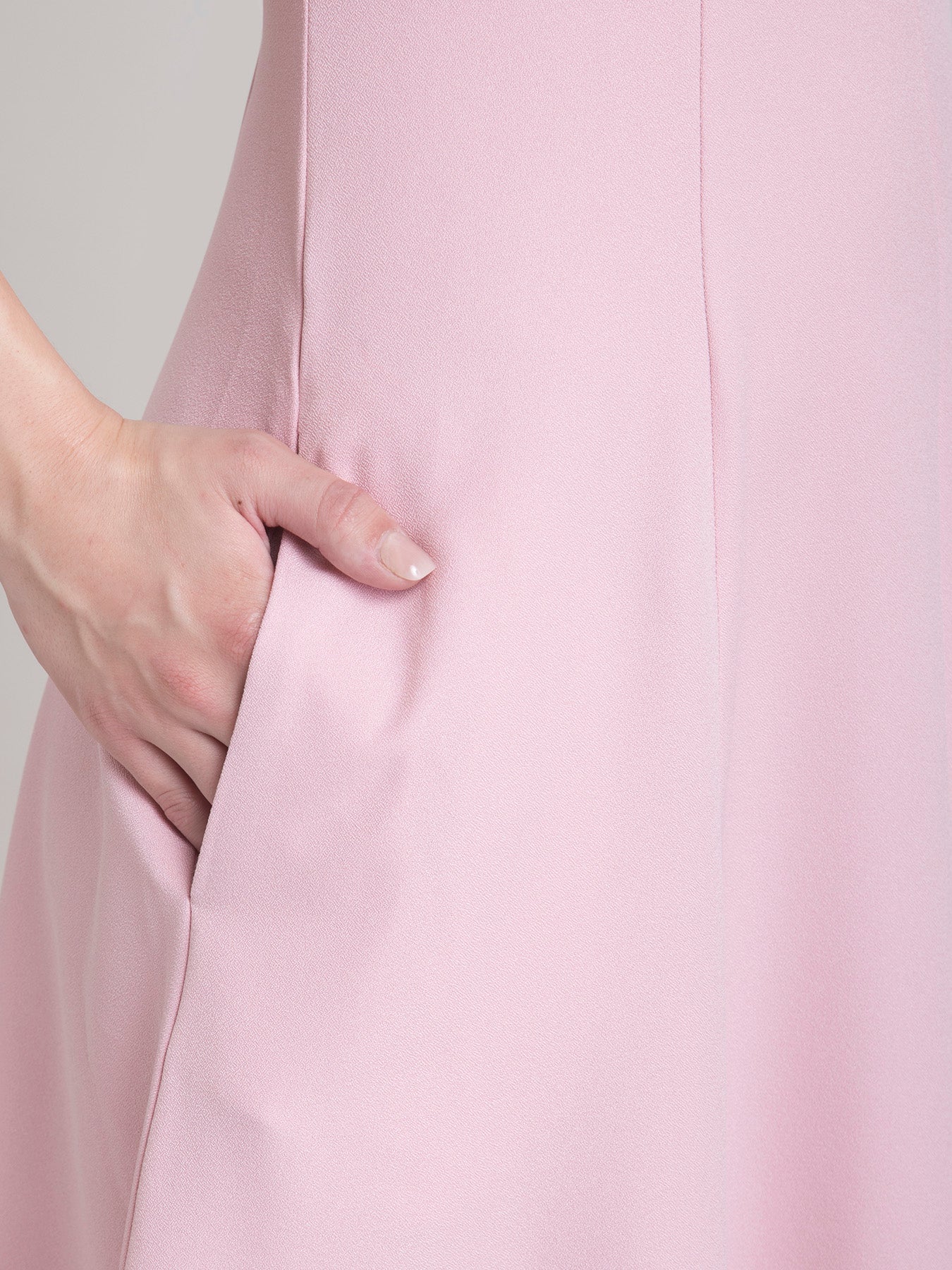 V Neck A Line Dress - Baby Pink| Formal Dresses