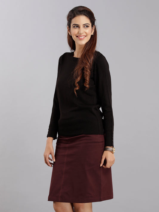 A Line Skirt - Maroon| Formal Skirts