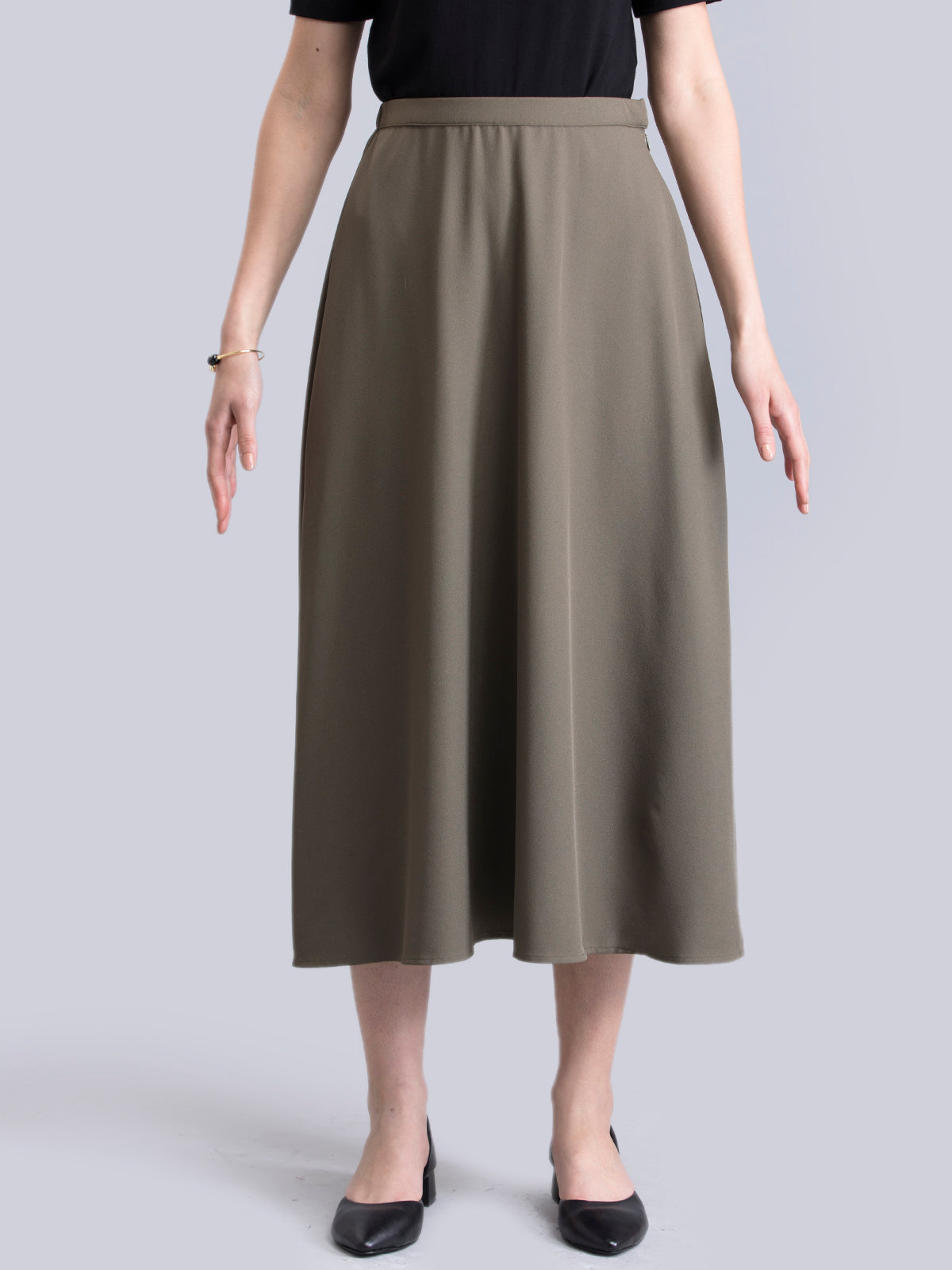A Line Midi Skirt - Olive| Formal Skirts