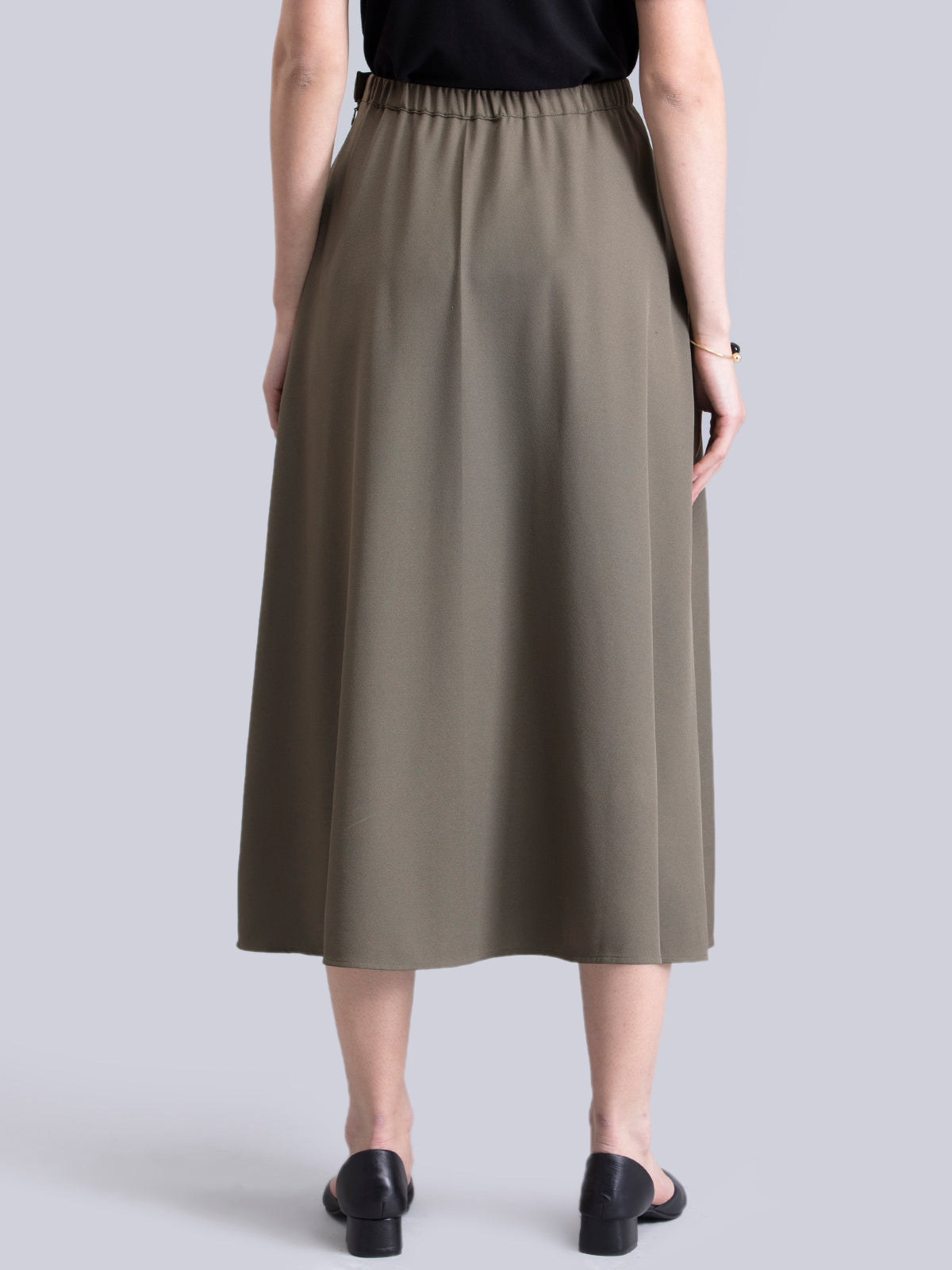 A Line Midi Skirt - Olive| Formal Skirts
