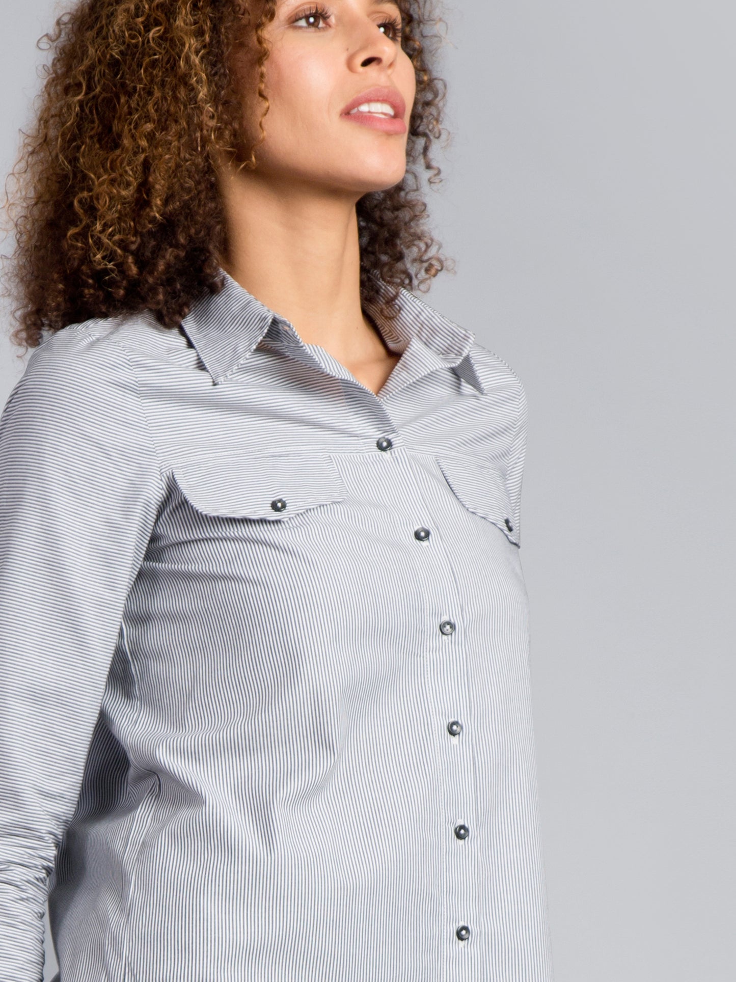 Collared Striped Shirt - Black and White