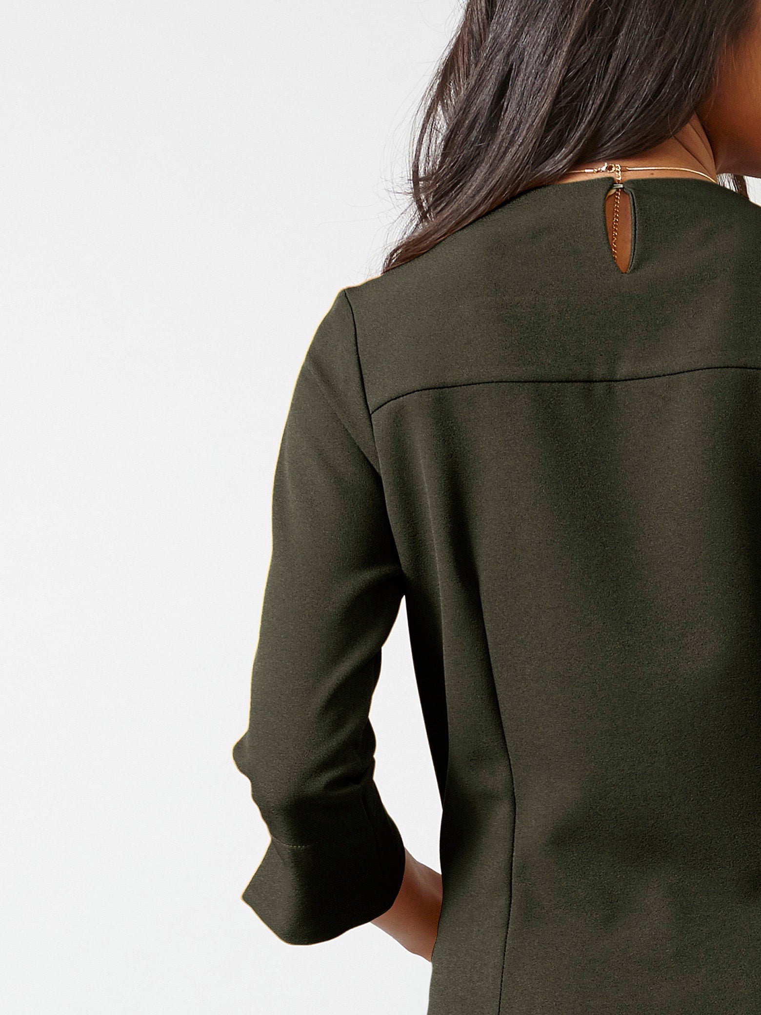 Quarter Sleeves A Line Dress - Seaweed Green| Formal Dresses