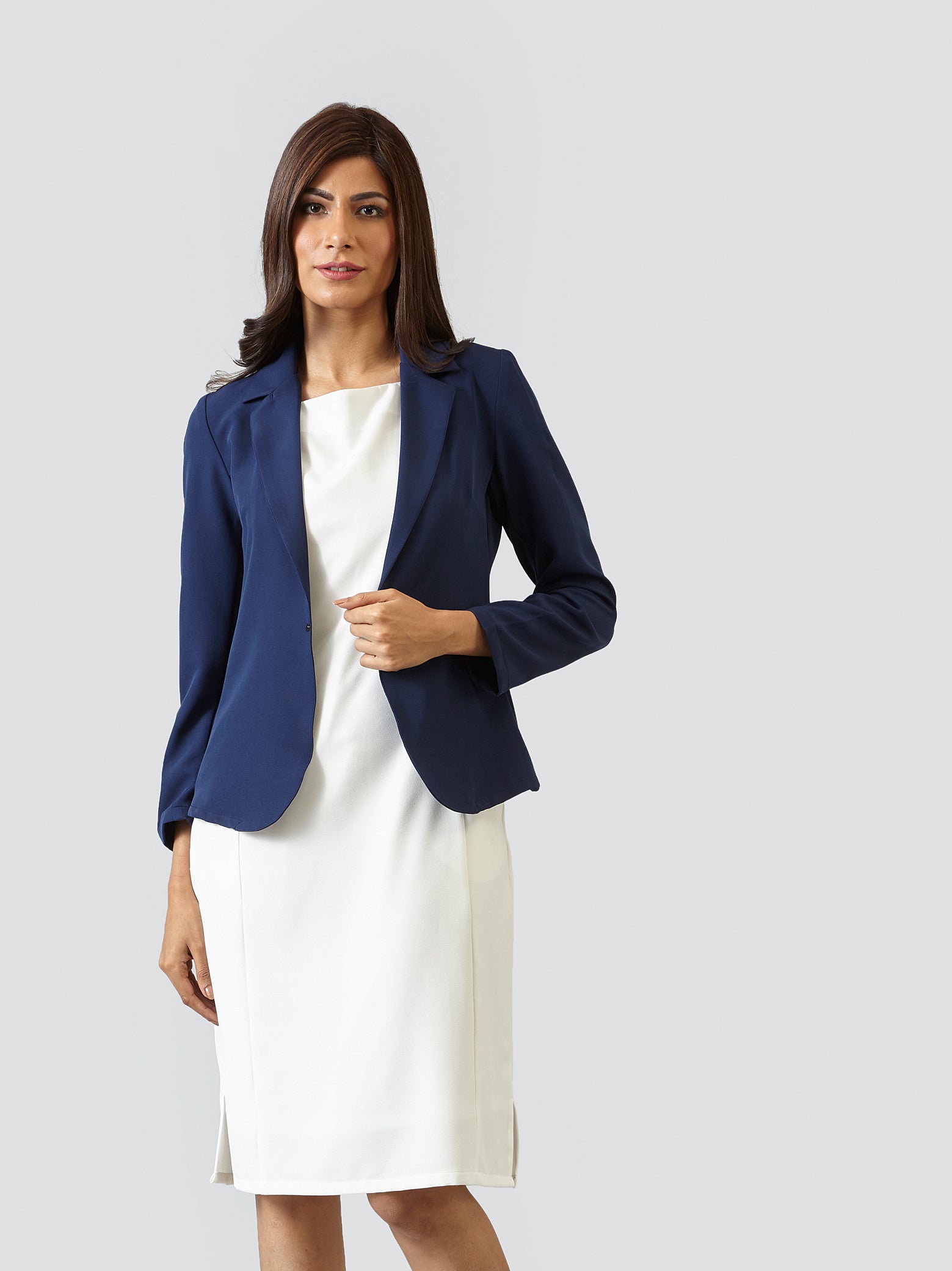 Square Neck Shift Dress - Off White| Formal Dresses