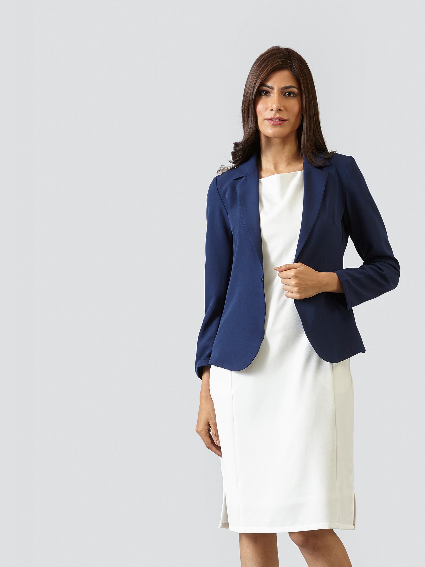 Square Neck Shift Dress - Off White| Formal Dresses