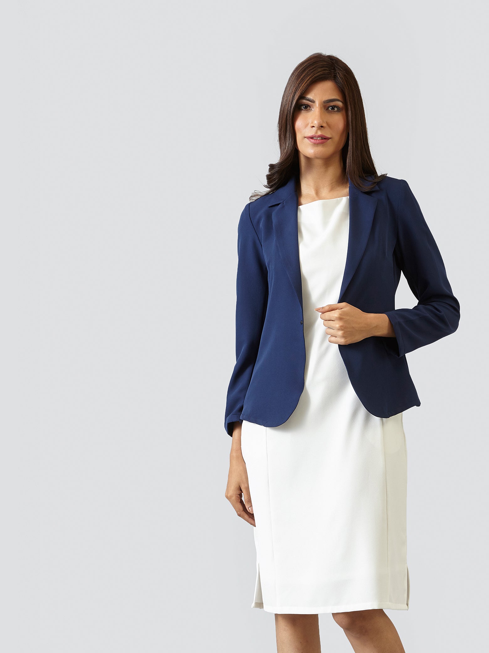 Square Neck Shift Dress - Off White| Formal Dresses
