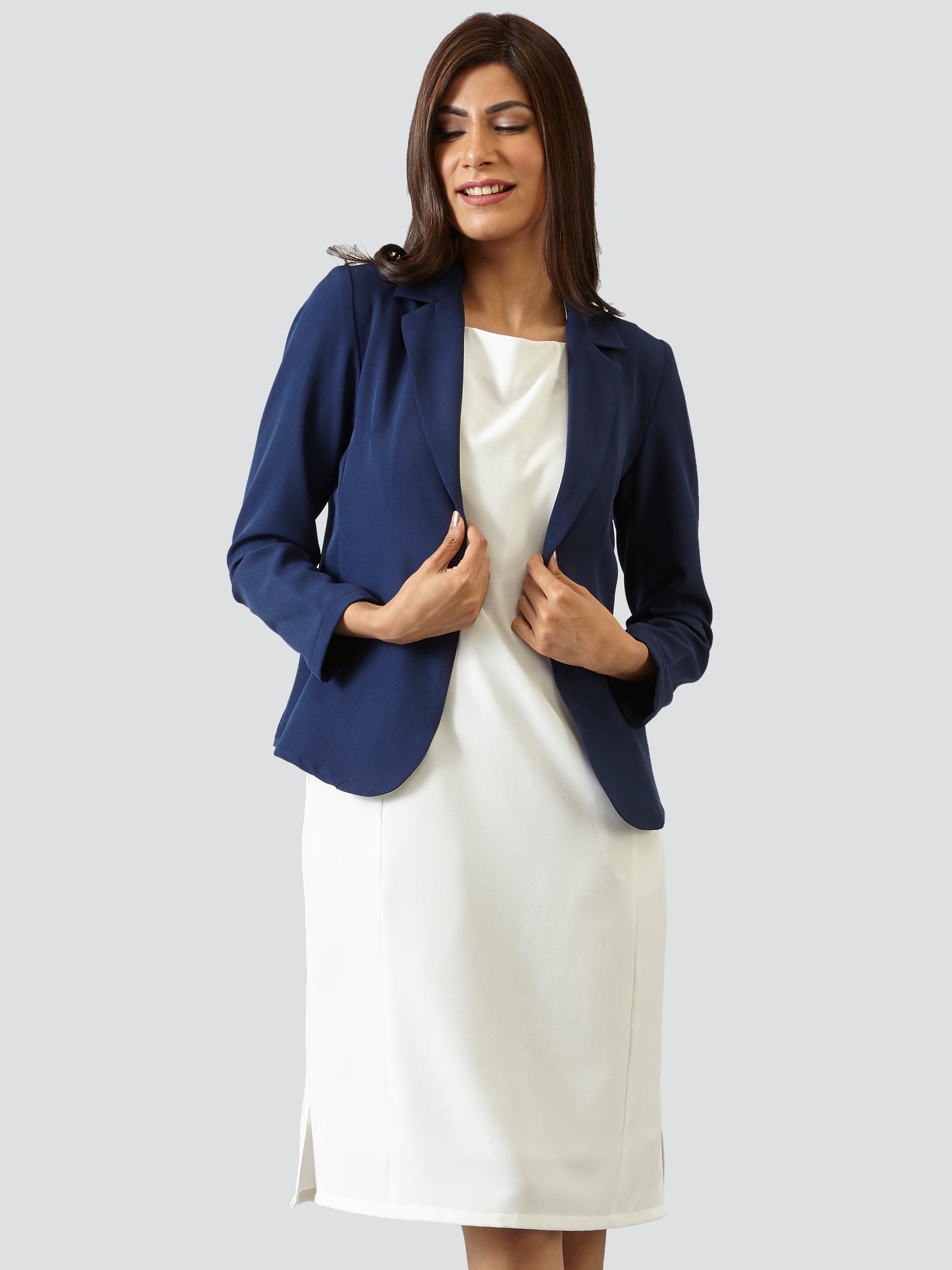 Square Neck Shift Dress - Off White| Formal Dresses