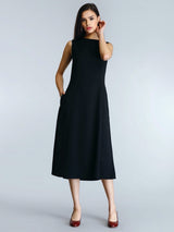 High Neck A Line Dress - Black| Formal Dresses