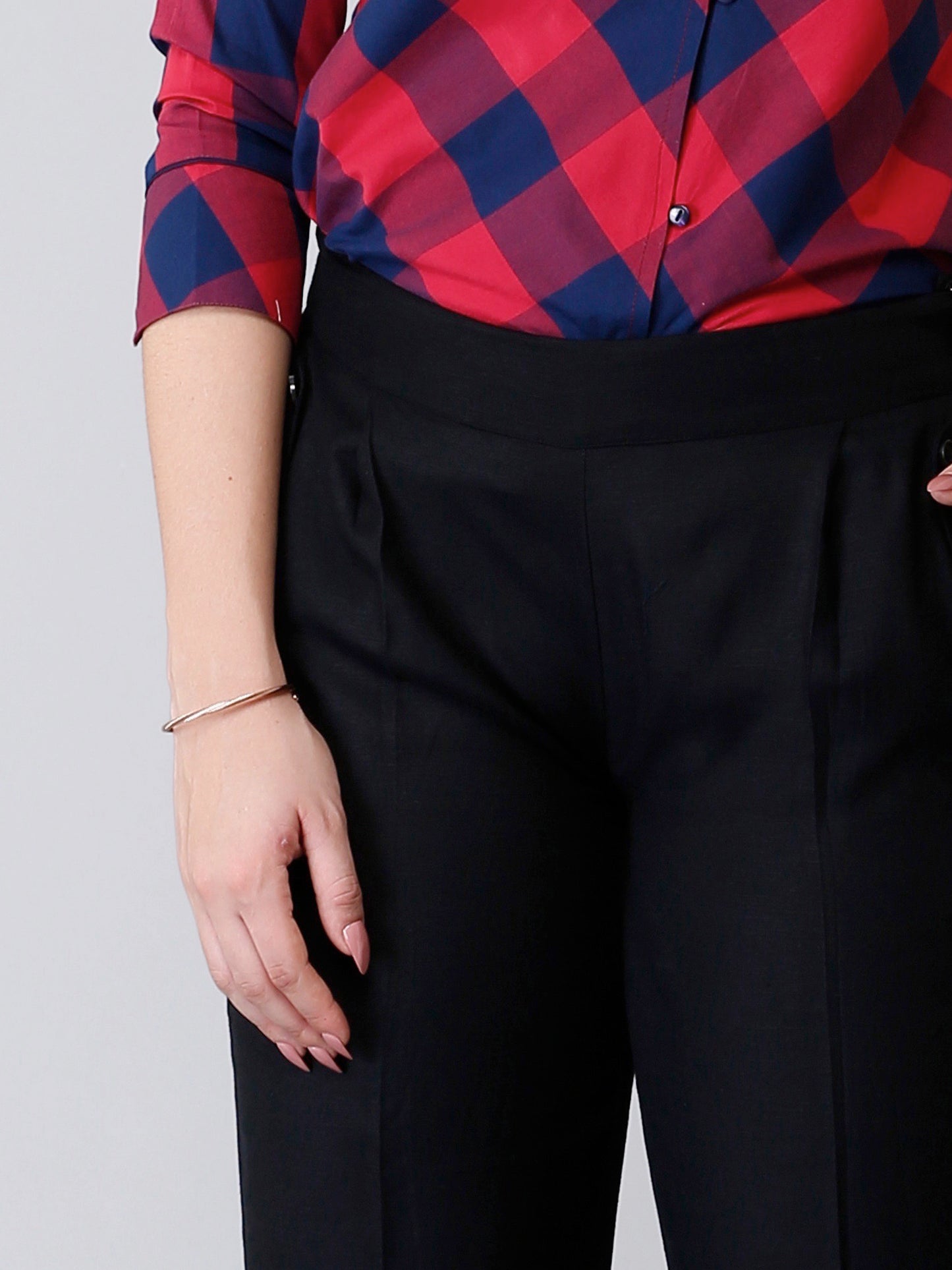 Pleated Cropped Pants - Black| Formal Trousers