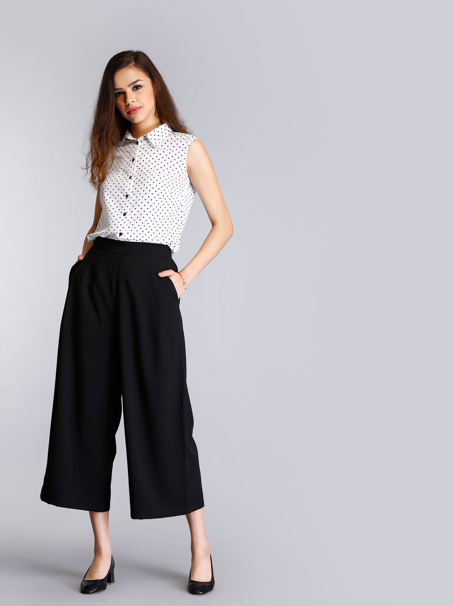 Pleated Culottes - Black| Formal Trousers
