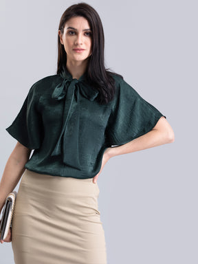 Satin Two Way Top - Green| Formal Tops
