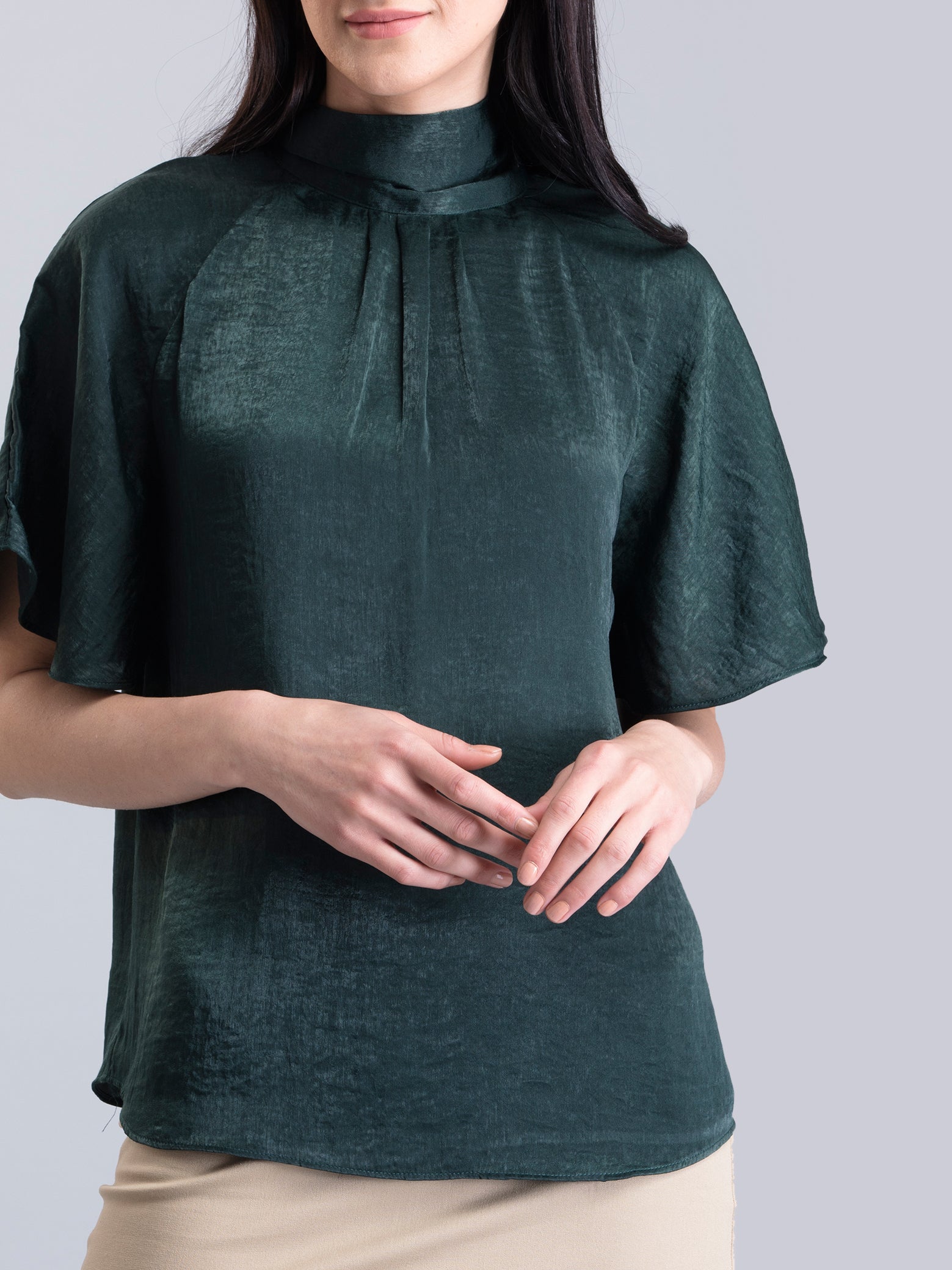 Satin Two Way Top - Green| Formal Tops