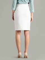 High Waist Short Straight Skirt - White
