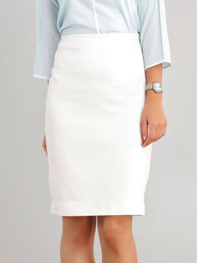 Classic Pencil Skirt - White| Formal Skirts