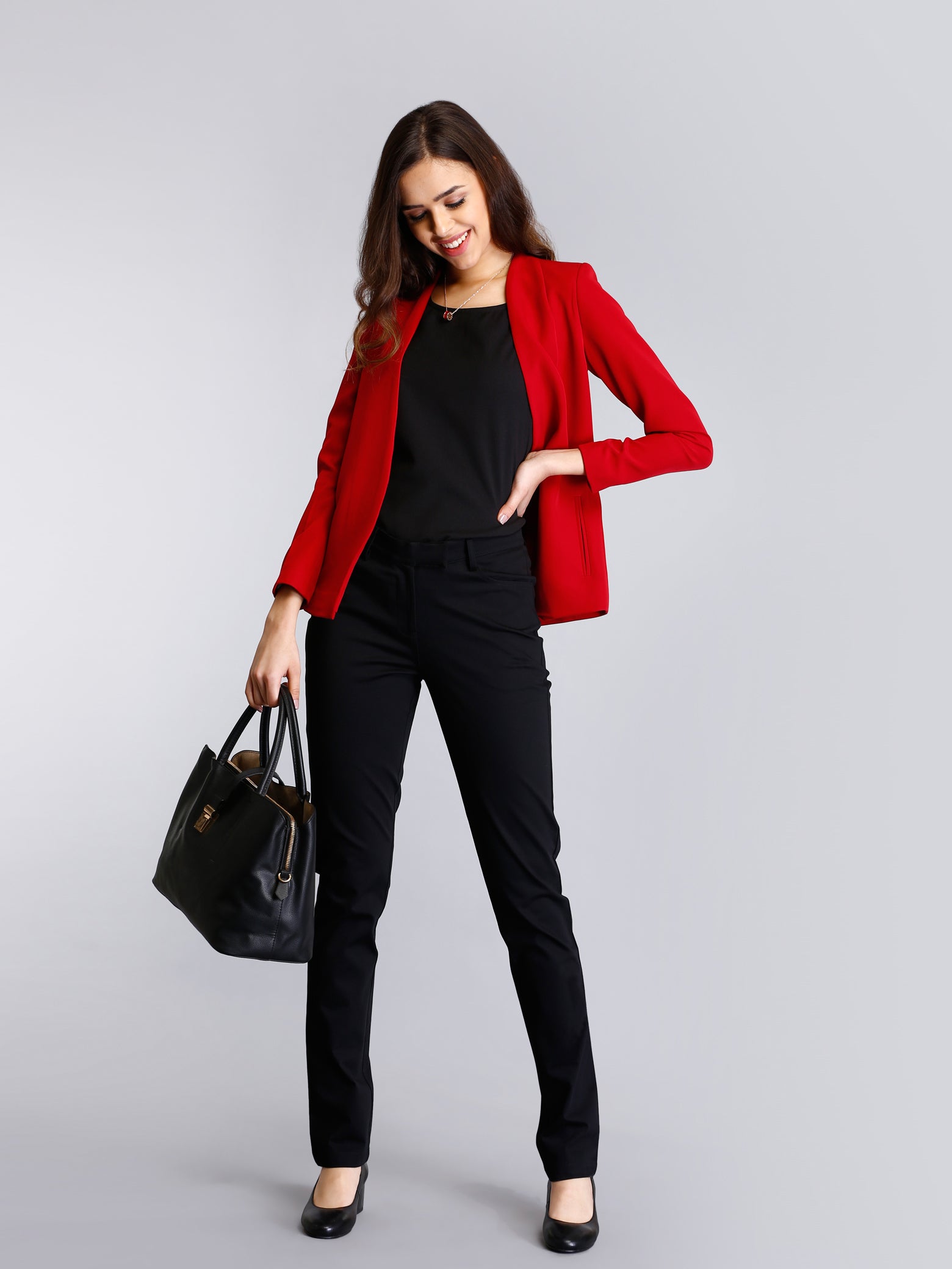 Stylish Jacket With Hook Closure - Red| Formal Jackets
