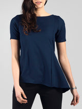 Flared Asymmetric Panel Top - Navy