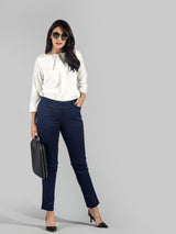 Essential Comfort Trousers - Navy| Formal Trousers