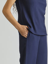 Side Zipper Culottes - Navy| Formal Trousers