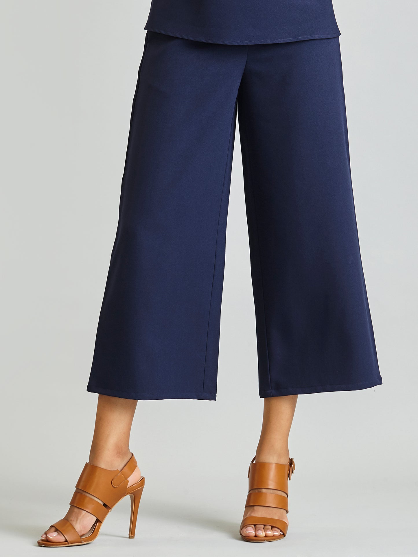 Side Zipper Culottes - Navy| Formal Trousers