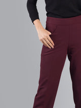 Essential Easy Care Work Trousers - Maroon| Formal Trousers