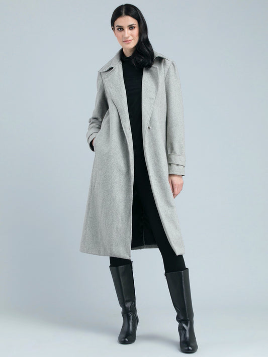 Woolen Felt Overcoat - Grey